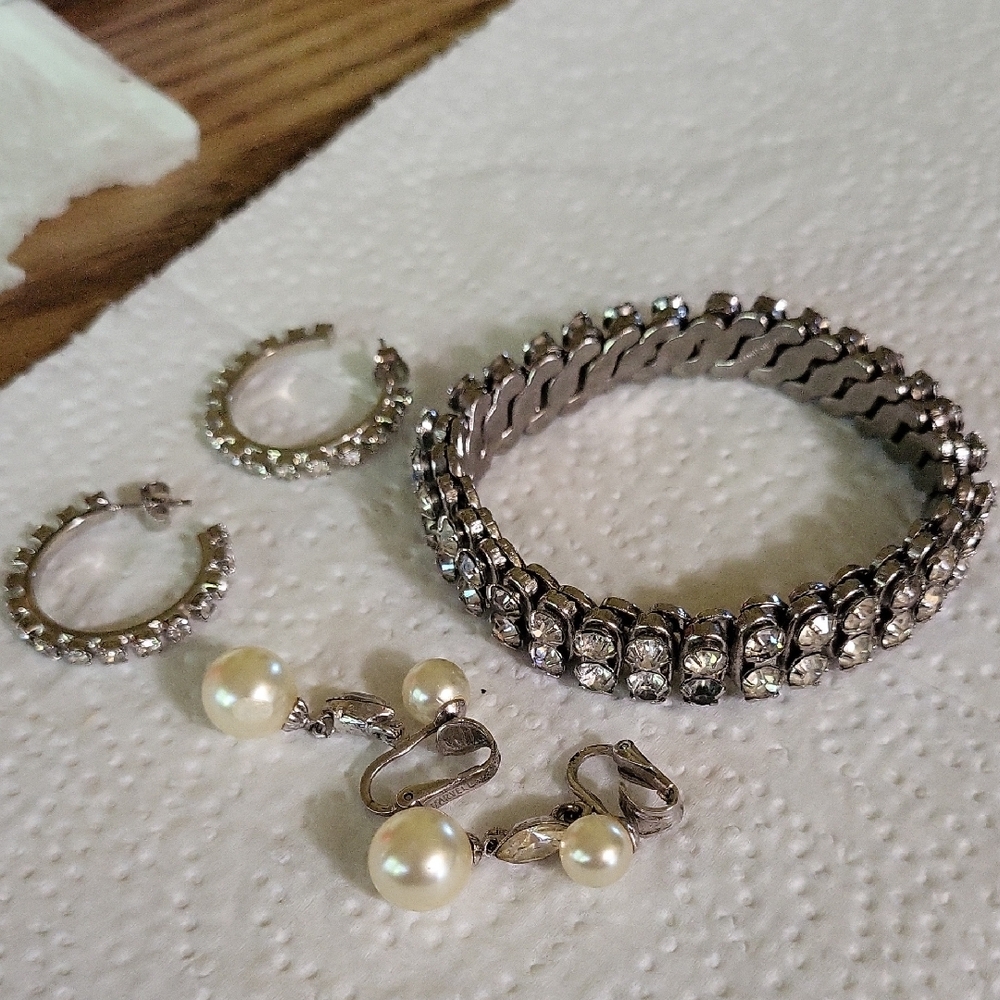 1950s Bracelet and Marvella Earrings Plus 1990s Earrings